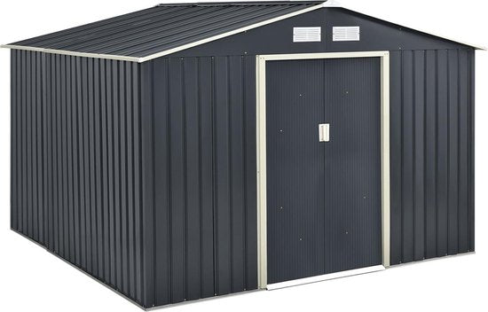 Juskys Metall-Gartenhaus XXL - 277 × 319 × 192 cm - Geräteschuppen - Anthrazit