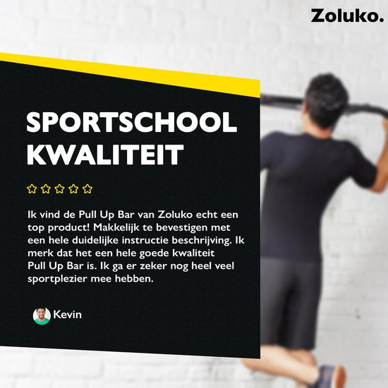 Zoluko Professional Klimmzugstange Wandhalterung - 150kg Belastbarkeit - Inkl. E-Book - Einfache Montage - Klimmzugstange Fitness - Klimmzugstation für den Heimsport - Klimmzugstange - Schwarz