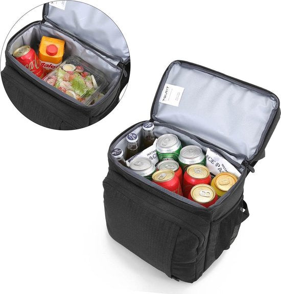 Kühlrucksack (28L) - Für 16 Dosen - Lunchtasche für Frauen und Männer - Schwarz
