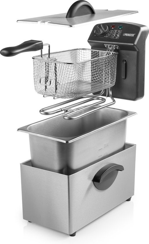 Friteuse 3 Liter - Princess 182626 Family Castel Friteuse 3 Liter - Kaltzone - Fassungsvermögen 3 Liter - Friteuse Princess - 2000W