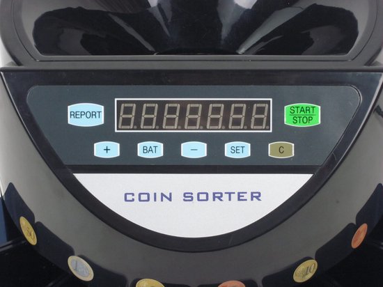 Truskore® - Geldzählmaschine - Münzzählmaschine - Schwarz - Münzsortierer - Inkl. Gitterablage und Staubschutz - Münzzählung B9001