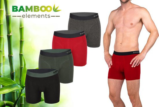Bamboo Elements – Boxershorts für Herren – Bambus – 4er-Pack – Größe L