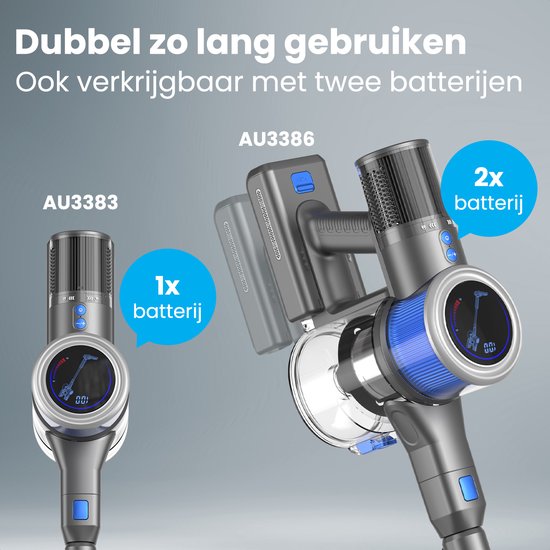 Auronic Stick Staubsauger - Kabellos - Standstaubsauger - Ohne Beutel - 350W - Staubsauger - Grau/Blau