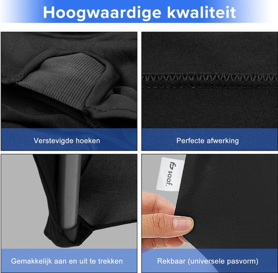 Saaf Bartable Rock Set - 2 Stück - ∅80-85 x 110cm - Bartable Bezug - Waschbar und Elastisch - Schwarz