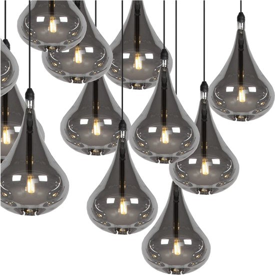 Lucide TEARS – Hängeleuchte – LED, dimmbar – G4 – 8 × 1,5 W, 3000 K – Schwarz