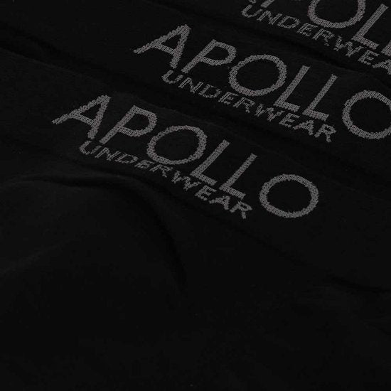 Apollo Herrenslips Unterwäsche - 3er Pack - schwarz uni - Größe XXL