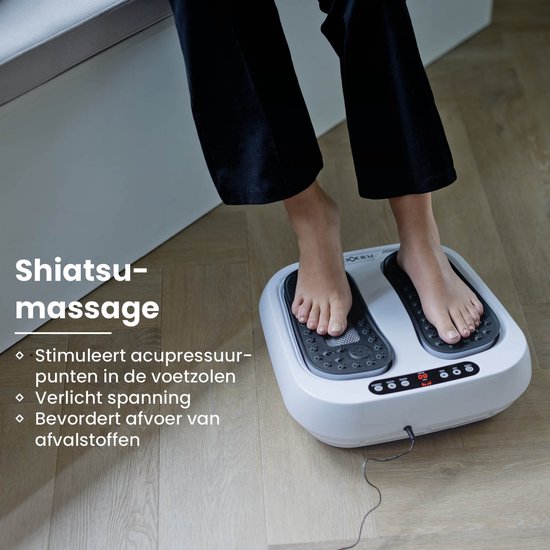 Nexxt Bein- und Fußmassagegerät für Zuhause mit 20 Geschwindigkeiten - Shiatsu-Massagekissen zur Entspannung - automatischer und manueller Modus - 30W
