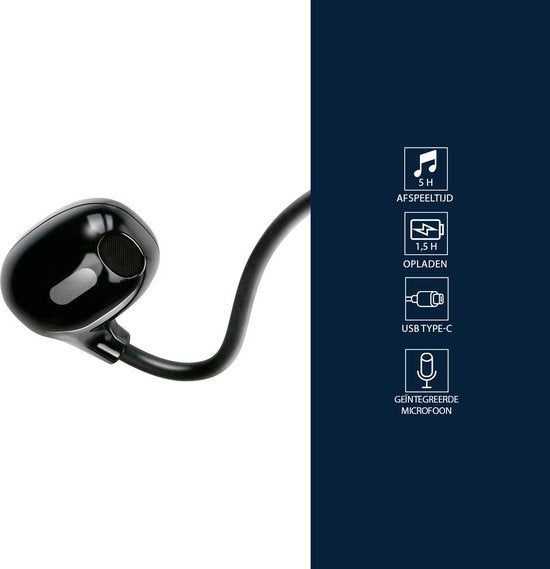 Grundig Bone Conduction Earbuds - Bluetooth-Ohrhörer mit 5 Stunden Wiedergabezeit - kabellose Ohrhörer für Musik und Freisprecheinrichtung - inkl. USB-C-Ladekabel