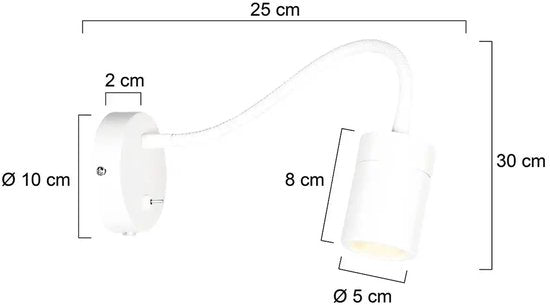 Mexlite Wandleuchte Upround - weiß - Metall - 3390W