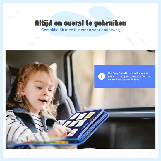 MontiPlay® Montessori-Spielzeug - Sensorisches Spielzeug - Activity Board - Busy Board - Montessori-Aktivitätsbuch für Zuhause - Pädagogisches - Sensomotorisches Spielzeug - Blau
