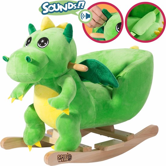 Spielwerk Schaukelstuhl Kinder Dino mit Sicherheitsgurt