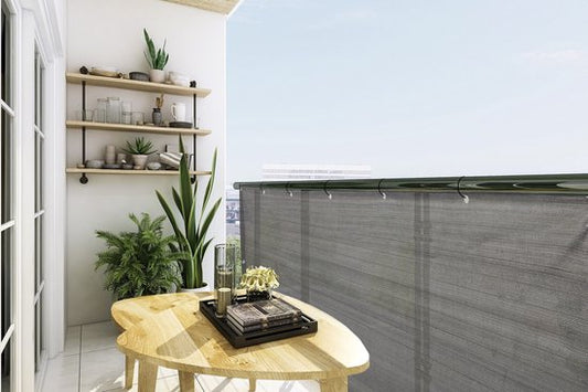 Lifa Garden Balkonvorhang – Undurchsichtige Balkonplane – Wetterfester Sichtschutz – HDPE-Balkonabdeckung – Anthrazit – Sichtschutz für den Balkon – 500 x 90 cm