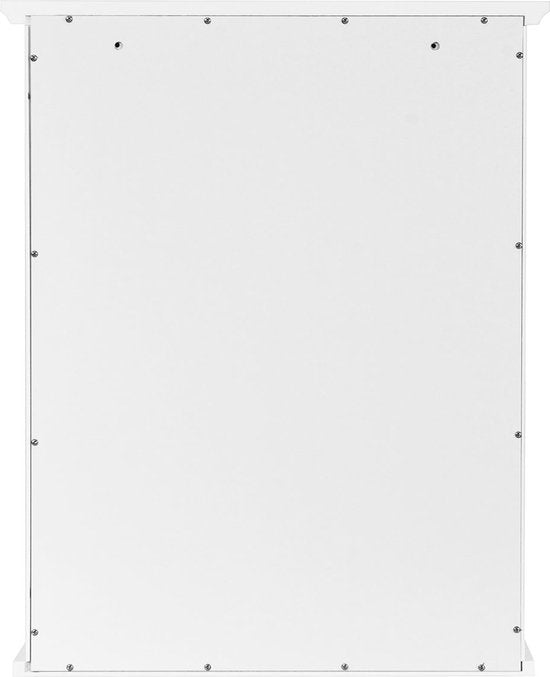 Costway - Badezimmer - Spiegelschrank - Holz -Weiß - 56 x 15 x 69,5 cm