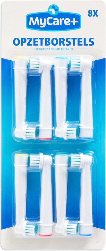Mycare+ Bürstenköpfe - 16 Stück - Ersatzbürsten für Oral B - Bürstenköpfe für elektrische Zahnbürste - Weiß