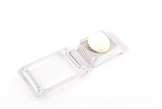 TTD® Edelstahl-Eierschneider Natural - Edelstahl-Eierschneider mit Aluminium-Draht für perfekte Eier-Scheiben