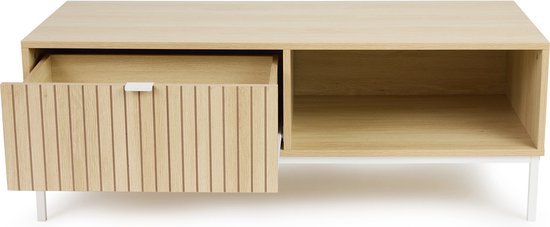 Lifa Living TV-Möbel Sorrento - MDF/Metall - Hellbraun - 110x40x50cm - Max. Belastbarkeit 25kg