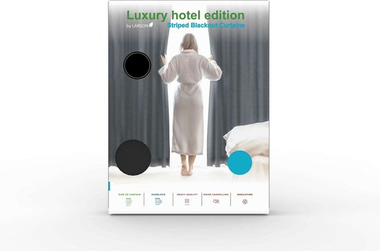 Larson - Luxushotel Verdunkelungsvorhang - mit Ringen - 3m x 2.5m - Light taupe