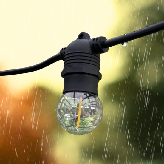 ein sonniger Tag Lichtschnur im Freien - Lichtgirlande - Lichtschnüre für den Außenbereich - Bobby Cable - warmweißes Licht - 10 Meter - led - Lichtschnur für den Innen- und Außenbereich - Lichtschnüre - Lichtschlauch für den Außenbereich - 10 led Glühbir