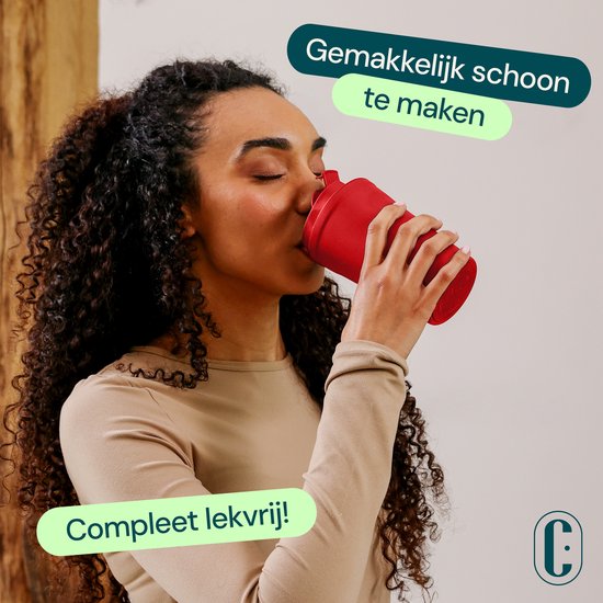 Castagnola Thermos Cup - Kaffeebecher To Go - Reisebecher für Kaffee und Tee - Teebecher - 380 ML - Edelstahl - Rot
