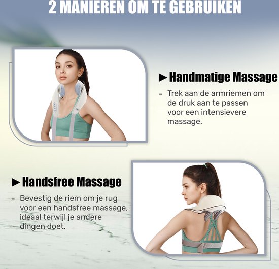 Novalance - Nackenmassage - Shiatsu-Massagekissen - Elektrisches Nackenmassagegerät - Auch für Arm Rücken Schulter & Bein - Infrarot + Schlafmaske