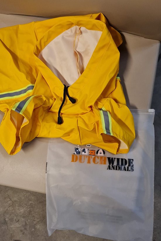 Dutchwide - Hundemantel - Regenmantel Hund - Gelb - Größe S