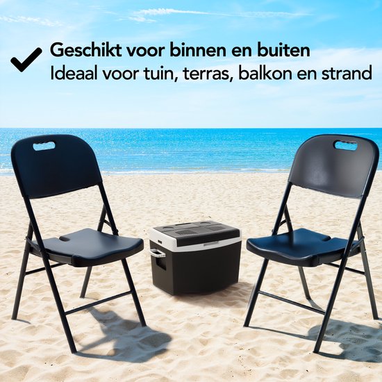Brixy Klappstühle - 4er-Set - Klappstuhl-Set - Heavy Duty - Wetterfest - Klappstühle - 47 x 54 x 87 CM - Schwarz
