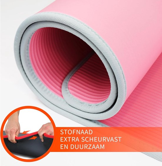 DH FitLife Trainingsmatte, Fitnessmatte, Sportmatte, 183 x 61 x 1 cm, extra reißfest, Yogamatte, rutschfest und dick, Trainingsmatte (pink)