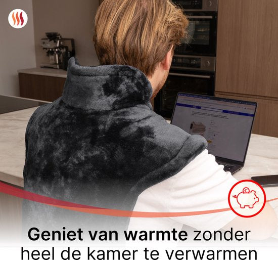 Seranova gewichtete elektrische Wärmekissen für Rücken, Schultern und Nacken - Heizkissen - Heizkissen - 1.3KG - 100w - Grau