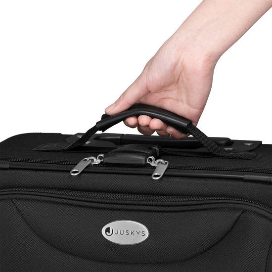 Juskys Trolley-Reisekoffer-Set / Kofferset Athen - 5-teilig - Schwarz