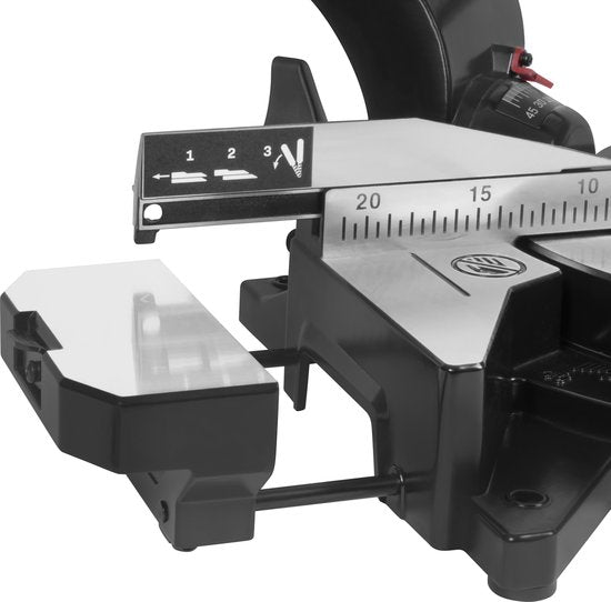 VONROC PRO Kappsäge - Fällsäge - Gehrungssäge - 2200W - Ø255mm - Schneidet Holz, Kunststoff und Metall - Regelbare Geschwindigkeit - Schnittkapazität 340mm - Verstellbare Tischverlängerung - Zugfunktion - Neigbar - Längenanschlag - Inkl. Sägeblatt, Laser