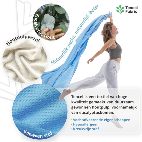 Ella Cooling blanket 135x200 cm - 100% Bio-Tencel - Selbstkühlende Decke - Kühlende Decke - Sommerdecke - Himmelblau
