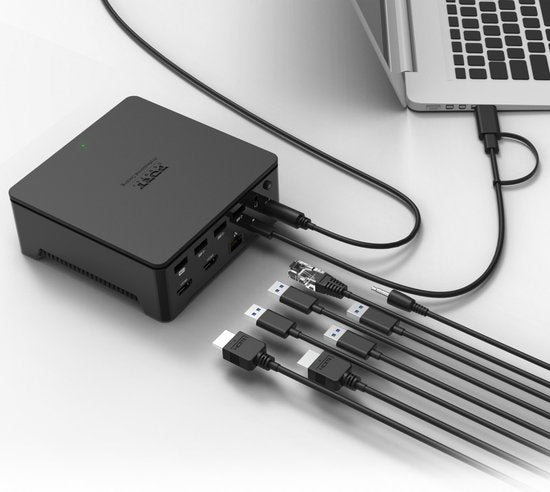 Port Designs 901908-W-EU Notebook-Dock & Port-Replikator Kabelgebundener USB 3.2 Gen 1 (3.1 Gen 1) Typ-A Schwarz