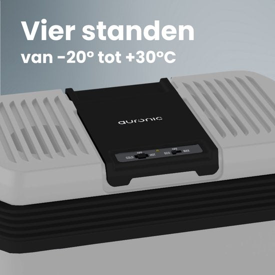 Auronic Coolbox Electric 12V und 230V - 20L - Camping-Kühlschrank - Auto - Kühlung und Heizung - Kühlbox - Hellgrau