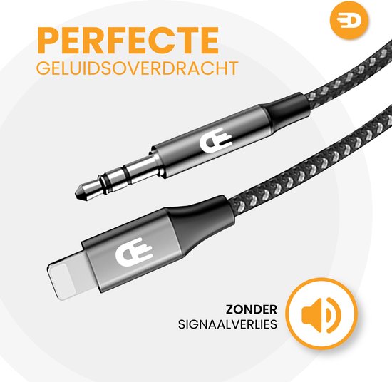 Drivv. Lightning zu AUX Kabel - 1 Meter - Geeignet für iPhone AUX Kabel