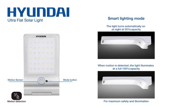 Hyundai - Ultradünne solarbetriebene LED-Außenlampe