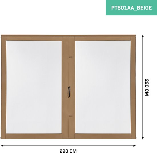VONROC Seitenwände mit Moskitonetz - Für Premium Partyzelt PT501XX - 50+ UV Schutz - Beige