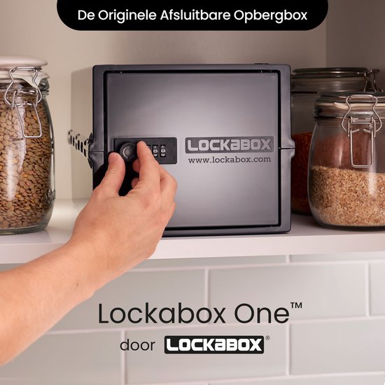Lockabox One™ Aufbewahrungsbox mit Zahlenschloss - Abschließbarer Medizinschrank - Polycarbonat-Tresor - kühlschrank- und gefrierschrankgeeignet - 10,5 Liter - 31 x 21 x 17 cm