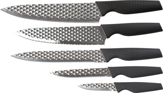 Harry Blackstone Airblade-Messerset – Scharfe und langlebige Küchenmesser – Kochmesser mit Antihaftbeschichtung – 5-teiliges Messerset für jeden Anlass