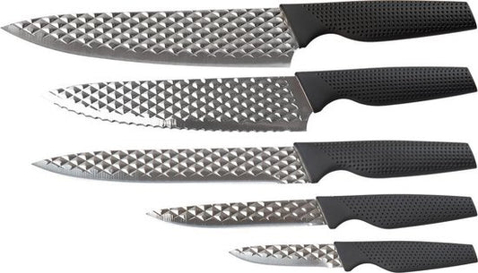 Harry Blackstone Airblade-Messerset – Scharfe und langlebige Küchenmesser – Kochmesser mit Antihaftbeschichtung – 5-teiliges Messerset für jeden Anlass
