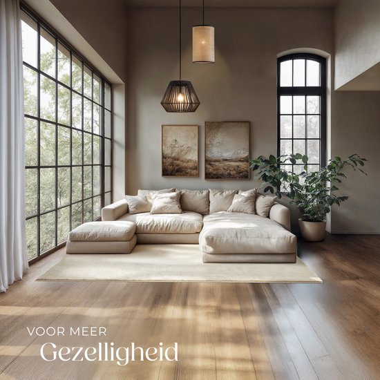 tectake® Kurzflorteppich -140 x 200 cm - Beige - Teppich für Wohnzimmer, Schlafzimmer, Esszimmer - Pflegeleicht und waschbar - Anti-Rutsch-Unterlage - Allergikerfreundlich - Verschiedene Größen und Farben