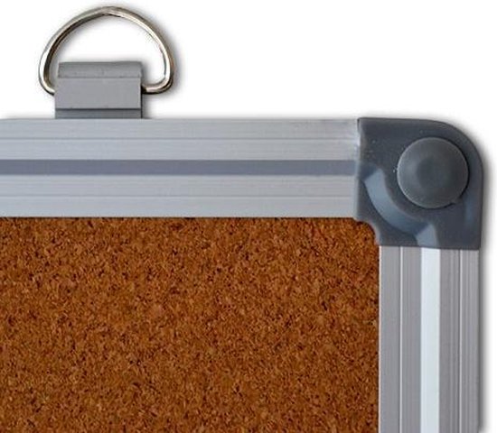 Pinnwand Kork - 90 x 120 cm - Modern - Aluminiumrahmen - Set mit 6 Pins