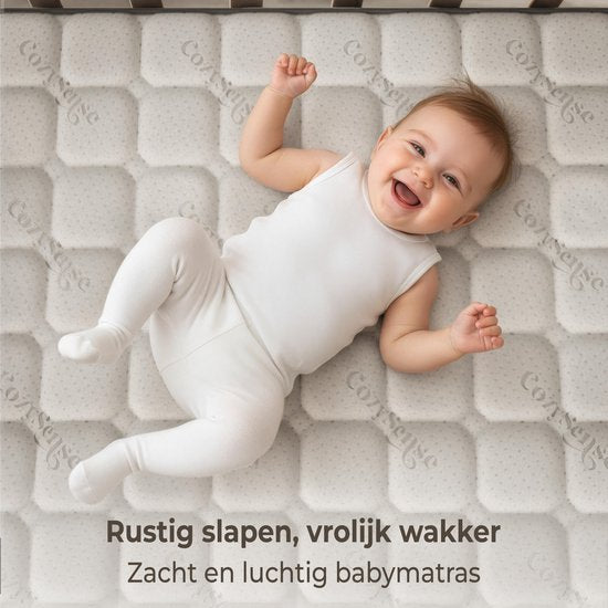 CozySense® Babymatratze 60x120 - Kinderbett - für Babys & Kleinkinder - 100% Baumwollbezug - wasserdicht & hypoallergen - druckreduzierender Gel-Gedächtnisschaum
