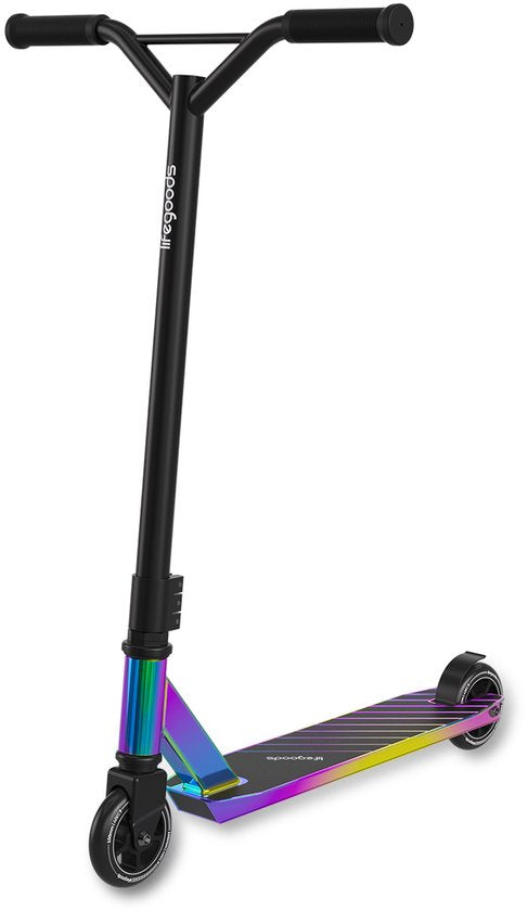 LifeGoods Stuntstep Fly Pro - 6+ Jahre - Schritt für Kinder - Jungen/Mädchen - 100mm - 100KG - Regenbogen