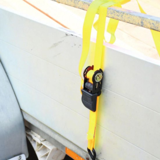 Dunlop Zurrgurt mit Ratsche - 2 Stück - 5 M - bis zu 150 KG - Gelb