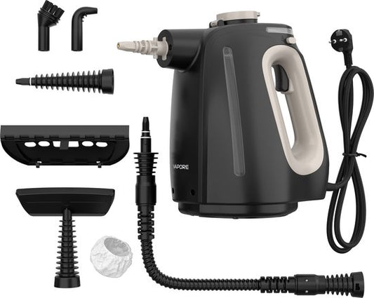 Vapore 11-in-1 Dampfreiniger - 1350W - 530ML - Inkl. Aufbewahrungsbeutel - Für Boden, Bad, Kleidung und Sofa - Schwarz