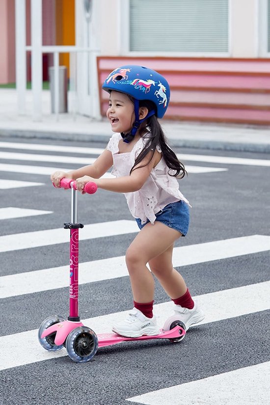 Micro Kinderroller Mini Micro Deluxe LED lavendel - verstellbarer Lenker.
