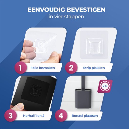 Roegaarden WC-Bürste mit Halter - Toilettenbürste - Silikon - Freistehend und hängend - Schwarz Ganz