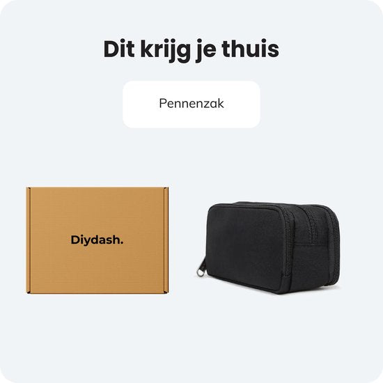 Diydash Federmäppchen - Federtasche - Federmäppchen - Schulmäppchen - Großes Federmäppchen - Schulbedarf - Trousse Scolaire - Für Mädchen, Jungen und Erwachsene - Schwarz