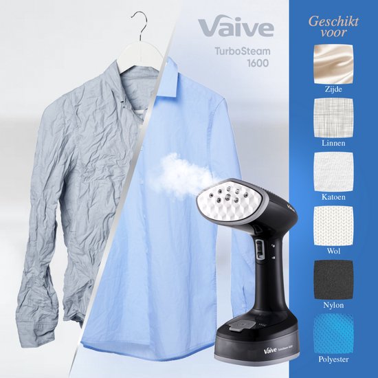VAIVE TurboSteam Zusammenklappbarer Wäschedampfer 1600W - Handbedienter Dampfer - Wäschedampfer - Dampfer - Wäschedampfer