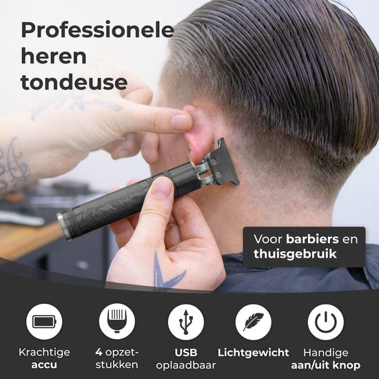 Nuvance Trimmer Men - Haarschneider Kopfhaar - Inklusive 4 Aufsätze - Barttrimmer und Haartrimmer - Haarschneider - Usb Wiederaufladbar